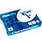 Blauer Papierkarton von Clairefontaine. Aufschrift: Clairalfa, Clairefontaine, 500 Blatt, 90g.