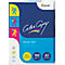 Eine Packung Mondi Color Copy Papier. Blau, Weiß und Türkis. Aufschrift "Color Copy", sowie Produktdetails.