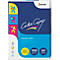 Eine Packung Color Copy Papier vor blauem Hintergrund. Der Text 'Color Copy' ist in weißer Schreibschrift dargestellt.