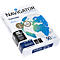 Eine Packung Druckerpapier der Marke Navigator. Aufdrucke: Navigator, Expression, UHD Formula, 90g/m².