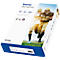 Papierpaket Tecno Dynamic mit Football-Spielern, blaues Rechteck mit Produktmerkmalen.