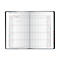 Carnet ouvert avec calendrier de janvier. Jours et dates dans une grille grise, bordure noire. "Janvier/January" et "2022" en gris en haut.