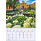 Calendrier montrant le mois de juin avec des fleurs, des bâtiments et une fontaine. L'année 2027 est visible sur le calendrier.