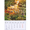 Un jardin en juin, avec des coquelicots rouges et des plantes bulbeuses en fleurs. Un calendrier pour juin 2027 est affiché en bas.