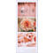 Calendrier avec des images roses : héron dans l'eau, pivoine, plumes ; en dessous, calendrier de mars.