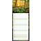 Un calendrier avec un motif forestier. L'arrière-plan montre un sentier forestier avec le soleil, le calendrier est placé en bas.