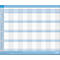 Une grille vide bleu et blanc, conçue comme un planificateur annuel ou un calendrier mensuel pour l'année 2027. Les chiffres 1 à 31 sont visibles sur le côté gauche.