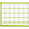 Planificateur mensuel 3-2027 avec des accents verts, des champs gris pour les colonnes de dates, des chiffres de 1 à 31 et des colonnes vides pour les notes.