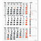 Un calendrier mural pour 2027 présentant les mois de janvier, février et mars. Les jours sont disposés en tableaux, avec des dates en surbrillance en couleur.