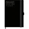 Korsch Projekt- und Meetingplaner, DIN A5, 200 pages, papier FSC, structure en lin, tranche de couleur, élastique &amp; porte-stylo, noir