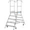 Krause Stabilo Professional mobiele platformladder, dubbelzijdig toegankelijk, 2x5 treden, 600 x 700 mm platform, 3200 mm werkhoogte