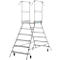 Krause Stabilo Professional mobiele platformladder, dubbelzijdig toegankelijk, 2x6 treden, 600 x 700 mm platform, 3450 mm werkhoogte