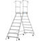 Krause Stabilo Professional mobiele platformladder, dubbelzijdig toegankelijk, 2x8 treden, 600 x 700 mm platform, 3950 mm werkhoogte