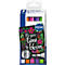 Krijtmarker STAEDTLER Lumocolor®, ronde punt, lijndikte 2.4 mm, voor gladde oppervlakken, vloeibaar op waterbasis, set van 5 geassorteerde kleuren