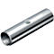 Cilindrische, zilveren metalen buis met een ingeprente verdieping.