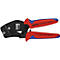 Krimptang met rode handgrepen, blauwe accenten en de tekst KNIPEX 97 53 08 GERMANY.