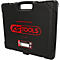 Schwarzer Werkzeugkoffer von KS Tools mit rotem Logo und Label.