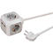 Kubusvormige stekkerdoos Brennenstuhl ALEA-Power, 4-voudig, 2 x USB, IP20, met kinderbeveiliging, 2100 mA, LED-display, polycarbonaat