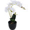 Kunstpflanze meet® by Paperflow Weiße Orchidee, inkl. Kunststoff-Topf, H 400 mm, Seide/Kunststoff