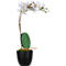 Kunstpflanze meet® by Paperflow Weiße Orchidee, inkl. Kunststoff-Topf, H 400 mm, Seide/Kunststoff