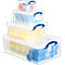 Kunststof opberdozen Really Useful Boxes, transparant, met deksel, 1x 50 l, 1x 18 l, 1x 3 l en 1 opbergdoos 1x 9 l GRATIS 