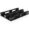 Kunststof pallet, L 1200 x B 800 x H 145 mm, inrijvakken aan 4 zijden, 3 sledes, antisliprand, tot 5000 kg, 5 stuks 