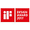 iF Design Award 2017 logo: red background, white text.