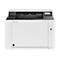 Weißer Kyocera Drucker, Modell ECOSYS PA2100cx, mit schwarzem Deckel und kleinem Display. Energiestar-Logo unten links.