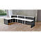 L-Theke Faro, 4-Elemente, 90° Winkel, mit Beratungsplatz, melaminharzbeschichtet, ABS-Kanten, B 3670 x T 1970 x 1120 mm, anthrazit/anthrazit