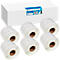 White box with 6 rolls of labels; print with product information and barcode.