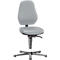 Gray office chair with backrest, seat and height-adjustable base.