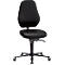 Labordrehstuhl Basic, mit Rollen, Kunstleder, Stamskin Top schwarz