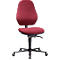 Labordrehstuhl Basic, mit Rollen, Stoffpolster, Duotec rot