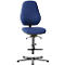 Labostoel Basic, met opstaphulp, stoffen bekleding, Duotec blauw