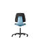 LABSIT labostoel, zonder armleuningen, met wielen, hoogte rugleuning 420 mm, kunstleer, blauw