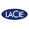 Blaues Logo mit weißer Aufschrift: LACIE, in einer ovalen Form.