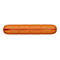 Orangenes, längliches Gerät mit geriffelter Oberfläche und abgerundeten Enden, auf weißem Hintergrund.