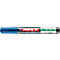 Ein blauer Edding 50 Ecoline Paint Marker. Schwarze Kappe, rotes Markenzeichen. ", "paint marker" steht darunter.