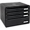 Ladebox BIG-BOX PLUS HORIZON QUER, A4+, 4 halfopen laden met uittrekstop, verzonken greep &amp; etikethouder, etiketten, Blue Angel, zwart