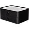 Ladebox HAN Allison Smart-Box, 2 laden met scheidingswanden, kabelhouder, stapelbaar, ABS-kunststof, zwart