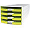 Ladebox HAN Impuls 2.0, 4 schuifladen, A4-formaat, stapelbaar, open, wit/lemon