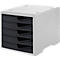 Ladebox styro® styroswing, 5 laden, uittrekstop &amp; verzonken greep, stapelbaar, B 270 x D 340 x H 255 mm, polystyreen, grijs-antraciet