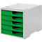 Ladebox styro® styroswing, 5 laden, uittrekstop &amp; verzonken greep, stapelbaar, B 270 x D 340 x H 255 mm, polystyreen, grijs-gekko