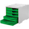 Ladebox styro® styroswing, 5 laden, uittrekstop &amp; verzonken greep, stapelbaar, B 270 x D 340 x H 255 mm, polystyreen, grijs-gekko