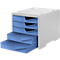 Ladebox styro® styroswing, 5 laden, uittrekstop &amp; verzonken greep, stapelbaar, B 270 x D 340 x H 255 mm, polystyreen, grijs-korenbloemig