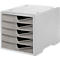 Ladebox styro® styroswing, 5 laden, uittrekstop &amp; verzonken greep, stapelbaar, B 270 x D 340 x H 255 mm, polystyreen, grijs-taupe