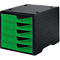 Ladebox styro® styroswing, 5 laden, uittrekstop &amp; verzonken greep, stapelbaar, B 270 x D 340 x H 255 mm, polystyreen, zwart-gekko