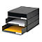 Ladebox Styro Styroval, voor formaten tot C4, 3 open lades, recyclagemateriaal, zwart/zwart