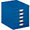 Ladekast A4, met 5 schuifladen, 330 mm hoog, gentiaanblauw