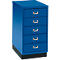 Ladekast A4, met 5 schuifladen, 675 mm hoog, gentiaanblauw
